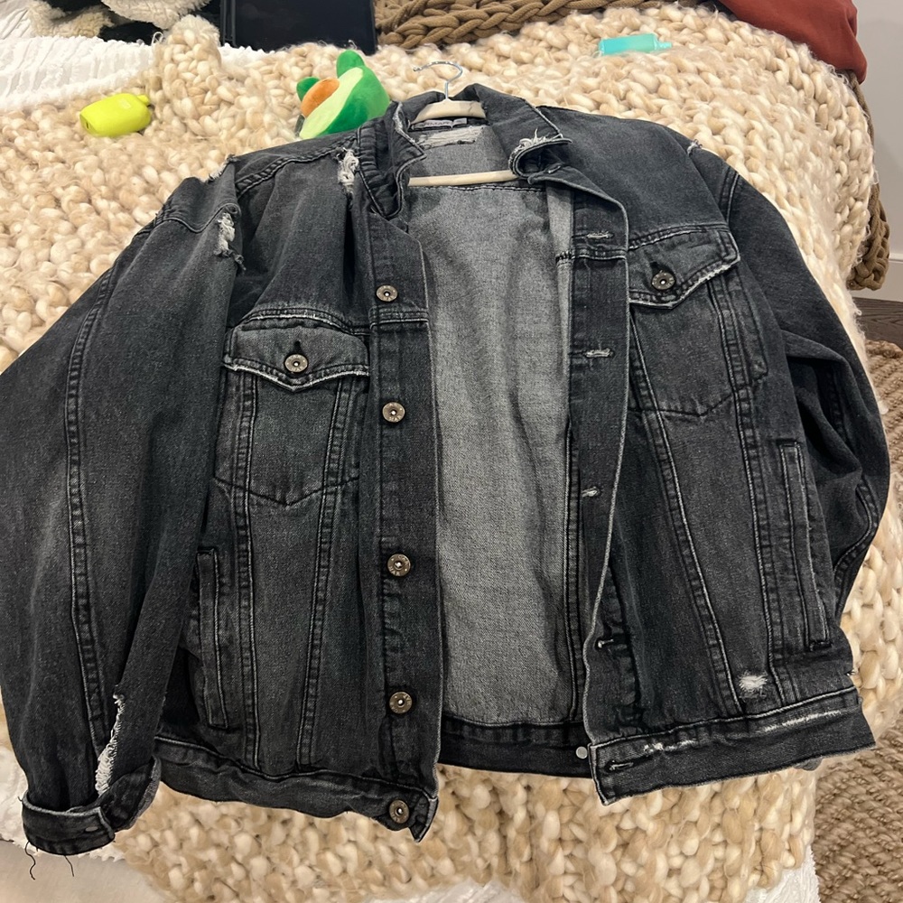 Oversized distressed lf CARMAR denim jacket - Picture 3 of 3